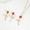 Alloy Stud Earring & Pendant Necklaces for Women LF3294-3