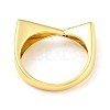 Rack Plating Brass with Clear Cubic Zirconia Triangle Open Cuff Rings RJEW-Q784-19G-3