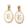 Natural Shell Oval with Initial Pendants STAS-I351-23G-E-1
