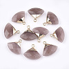 Electroplate Natural Strawberry Quartz Pendants G-T112-04B-1