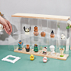 2-Tier 6-Grid Transparent Acrylic Minifigures Organizer Dispaly Case with Wood ODIS-WH0004-03A-3
