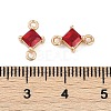Brass Pave Glass Rhombus Links Connector Charms X1-GLAA-Q088-001J-3