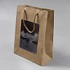 Kraft Paper Visible Window Gift Bags with Rope Handles ABAG-WH0038-76B-1