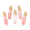 Bullet Cherry Quartz Glass Pointed Pendants G-E332-C30-G-2