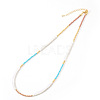 Vintage Short Colorful Glass Seed Beaded Necklace AF0855-2-1