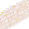 Opaque Solid Color Electroplate Glass Beads Strands EGLA-A039-P2mm-L06-1