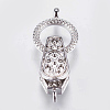 Brass Fold Over Magnetic Clasps X-KK-G338-01P-1
