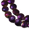 Electroplated Natural Lava Rock Beads Strands G-K388-01C-2
