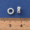 Silver Brass with Cubic Zirconia European Beads KK-B088-01A-02S-3
