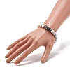 Natural Howlite & Lava Rock Round Beads Energy Power Stretch Bracelet for Men Women BJEW-JB07037-02-3