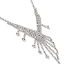 Fashionable Wedding Rhinestone Necklace and Stud Earring Jewelry Sets SJEW-R046-10-4