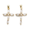 Brass Micro Pave Clear Cubic Zirconia Pendants X-ZIRC-M115-30G-1