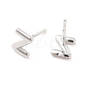 Brass Hollow Out Initial Letter Stud Earrings for Women EJEW-A044-01P-Z-2