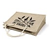 Jute Tote Bags Soft Cotton Handles Laminated Interior ABAG-F003-08A-5