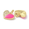 Eco-Friendly Brass Micro Pave Clear Cubic Zirconia Enamel Pendants ZIRC-C021-45G-08-2