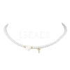 Brass Micro Pave Grade AAA Cubic Zirconia Letter Pendant Necklaces NJEW-JN04771-20-1