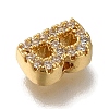 Rack Plating Brass Micro Pave Clear Cubic Zirconia Beads KK-G500-30G-B-2