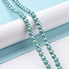 Electroplate Opaque Solid Color Glass Beads Strands GLAA-E036-10-M-3