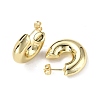 Brass Thick Ring Stud Earrings EJEW-P214-15G-2