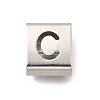 Letter Style 304 Stainless Steel Square Slide Charms STAS-L132-16C-1