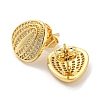 Brass Micro Pave Cubic Zirconia Stud Earrings EJEW-C066-13G-2