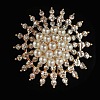 Imitation Pearl Alloy Flower Brooch PW-WG23175-01-1