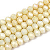 Anti-Tarnish Electroplate Rondelle Glass Beads Strands LS-EGLA-T021-4mm-17-04-1
