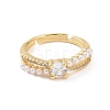 Real 18K Gold Plated Brass Micro Pave Cubic Zirconia Rings RJEW-J017-VC196-2