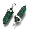 Dyed Synthetic Malachite Pointed Pendants G-F295-03D-2