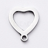304 Stainless Steel Open Heart Charms STAS-G215-14P-1
