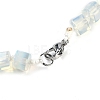 Opalite Hexagon Prism Graduated Beaded Necklaces for Women Men NJEW-K388-03G-3