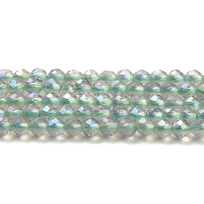 Electroplate Transparent Glass Beads Strands GLAA-H021-01A-FR07-1