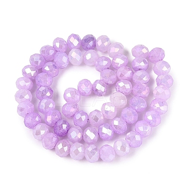 Electroplate Crackle Imitation Jade Glass Beads Strands LS-EGLA-Q131-02C-04-1