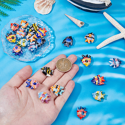 22Pcs 11 Colors Handmade Porcelain Beads PORC-HS0001-06-1