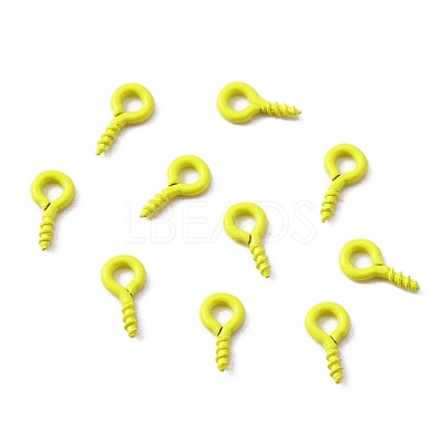 Stoving Varnish 100Pcs Iron Screw Eye Pin Peg Bails FIND-WH0036-29K-1