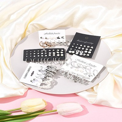 5 Sets 5 Colors Alloy Hoop Earring Sets EJEW-FS0001-23B-1