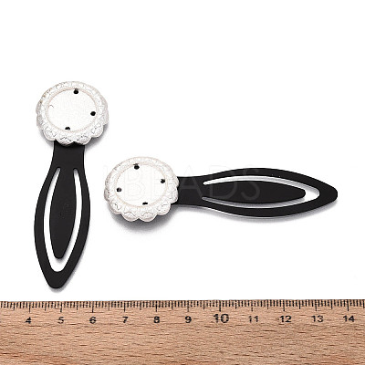 Alloy & Iron Bookmark Cabochon Settings PALLOY-N184-03S-1