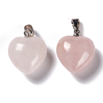 Natural Rose Quartz Pendants X-G-I311-A13-1