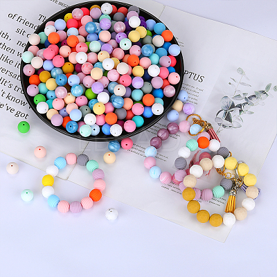 Round Silicone Focal Beads SI-JX0046A-97-1