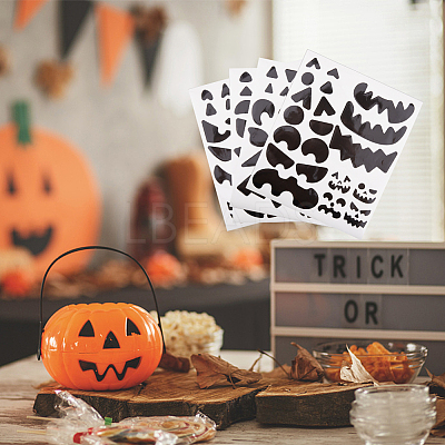 Halloween Pumpkin Face Decorative Stickers STIC-WH0005-01-1
