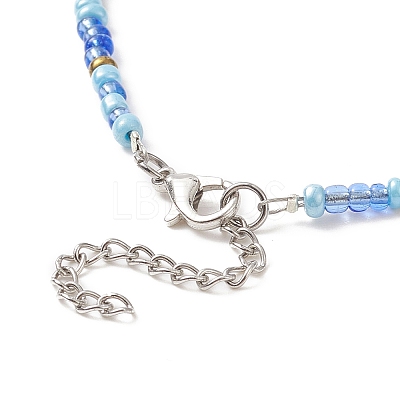 Glass Seed Beaded Two Loops Wrap Bracelet for Women BJEW-JB09216-1