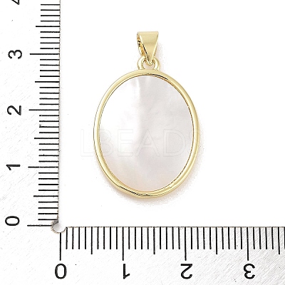 Rack Plating Brass Pave Shell Pendants KK-Z064-28G-05-1