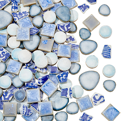 500G 4 Styles Handmade Porcelain Cabochons PORC-SP0001-25-1