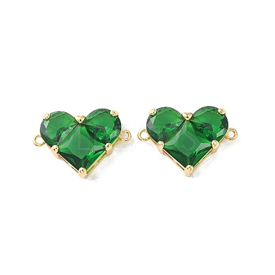 Brass Pave Cubic Zirconia Connector Charms KK-L208-04G-02-1