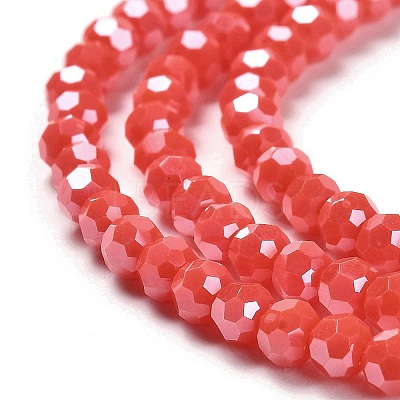Electroplate Opaque Glass Beads Strands EGLA-A035-P4mm-A03-1