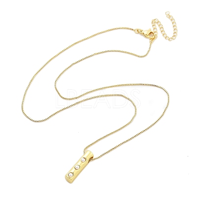 Brass & Plastic Pearl Letter Pendant Box Chain Necklaces for Women NJEW-U017-01G-09-1