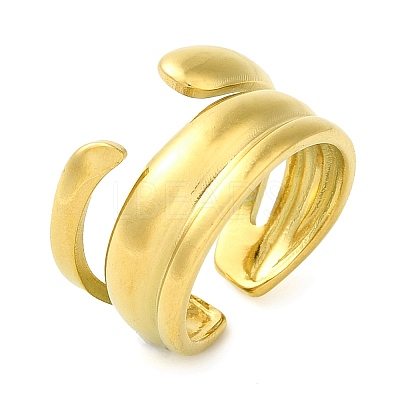 304 Stainless Steel Wide Open Cuff Rings for Women RJEW-Z043-01D-1