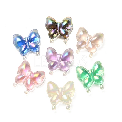 Luminous UV Plating Rainbow Iridescent Acrylic Beads X-OACR-F006-03-1