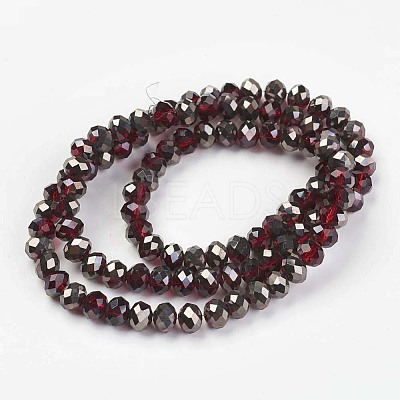 Electroplate Transparent Glass Beads Strands EGLA-A034-T8mm-P10-1