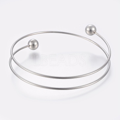 Tarnish Resistant 304 Stainless Steel Bangles Making MAK-K019-01P-1